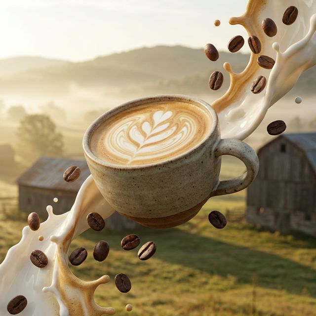 Farm Tea 3D Cup with Buffalo Milk and Beans